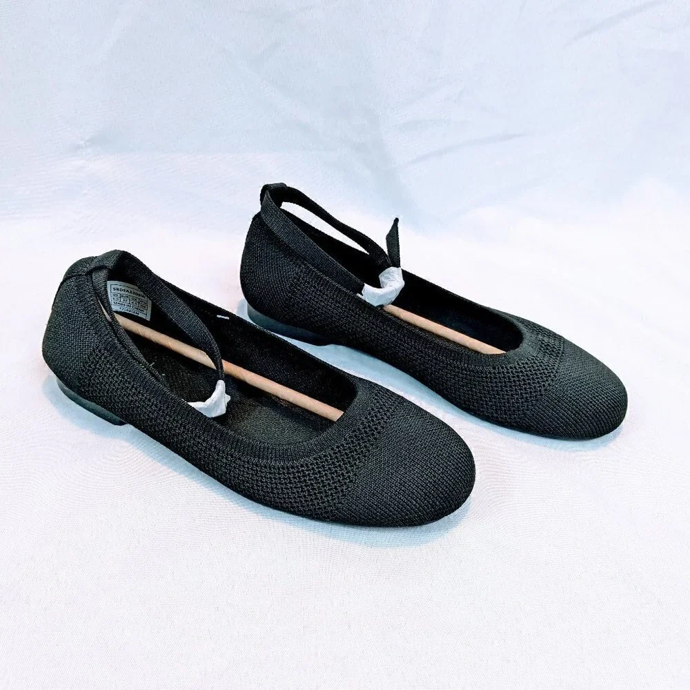 Burudani Black Knitted Flats Size 6.5
